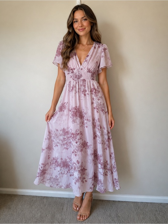 Baltic Born Dresses & Skirts - Baltic Born Pink Blush Floral Alexandria Maxi Dress Size Medium